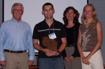 Matt Berg accepting the award for Grantsburg High School