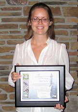 Photo of Angela Engelman accepting her award