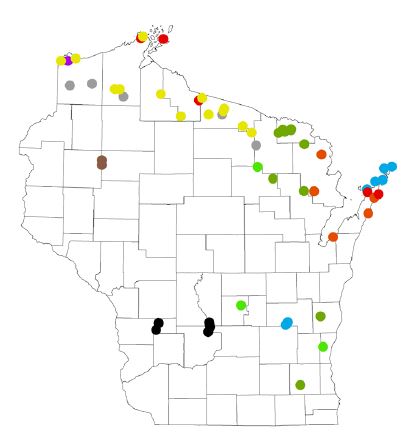 map of species distribution