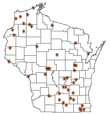 Wisconsin map showing route locations